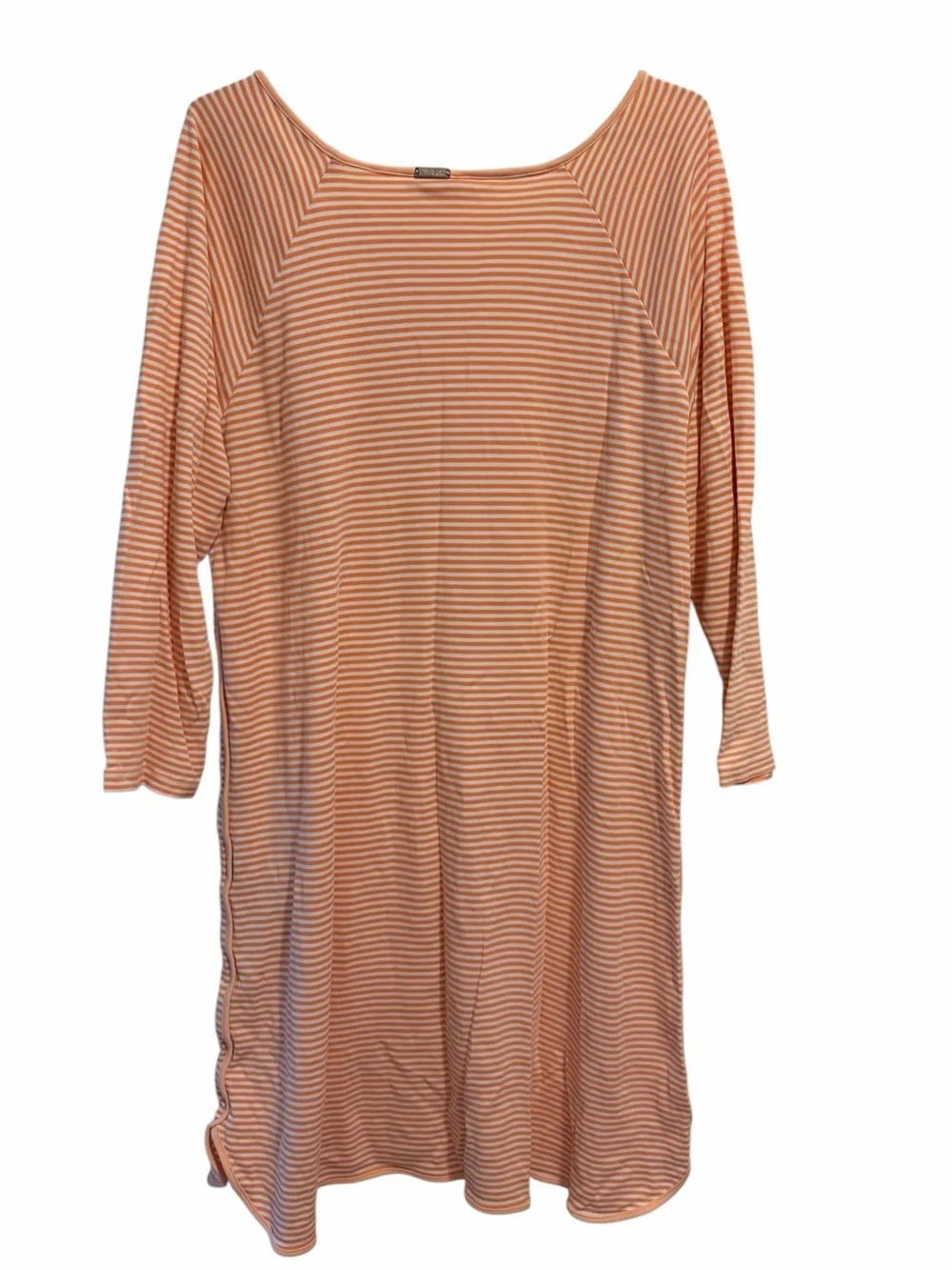 LAKE Pajamas Pima Cotton Striped Nightgown.